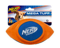 NERF, Игрушка для собак, Мяч для регби из резины и нейлона,серия "Мегатон",сине-оранжевый,18см