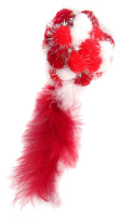 Petpark игрушка для кошек Мяч Пон-Пон с перьями 24 см красный
