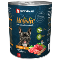 Мясной рацион Holistic, консервы для собак, Утка с индейкой и картофелем, 350 г.