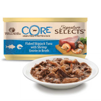 CORE консервы д/к Signature Select, рубленный тунец с креветками в бульоне, 79 г.