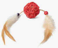 Игрушка для кошек "Шар с перьями", d50/200мм Триол