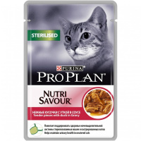 ПРОПЛАН пауч 85гр д/кошек соус STERILISED утка