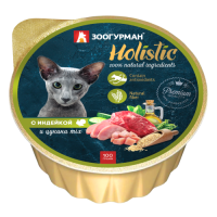 Мясной рацион Holistic, консервы для кошек, Индейка с цукини, 100 г.