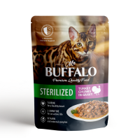 Mr.Buffalo Влажный корм STERILIZED для стерилизованных кошек индейка в соусе, 85 г.