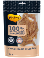 Мнямс лакомство для собак Соломка из индейки 75г [уценка]