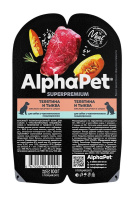 AlphaPet Superpremium пауч д/собак с чувствительным пищеварением кусочки в соусе Телятина и тыква 100г