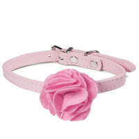 Ошейник из искусственной кожи "Нежность" розовый, Триол (XS 10*310мм)