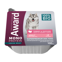 Влажный корм AWARD Monoprotein для взрослых собак паштет из индейки с цукини 100г
