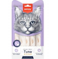 Wanpy Cat Лакомство для кошек "нежное пюре" из тунца и краба 25 шт х14 г ПОШТУЧНО