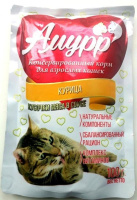 Амурр Влажный корм для взрослых кошек в соусе с курицей, 100 г.
