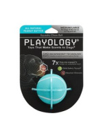 Playology хрустящий жевательный мяч SQUEAKY CHEW BALL (8 см с пищалкой и с ароматом арахиса, голубой)