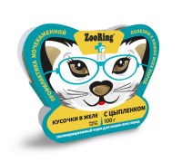 ЗооРинг консервы д/к Кусочки в желе с Цыпленком для профилактики МКБ, 100 г