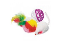 Триол Набор игрушекдля кошек [мяч, мышь, шар],d40 мм.; 45 мм.; d40 мм.