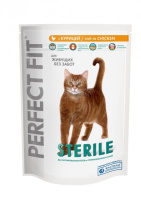 PERFECT FIT сухой корм, для стерилизованных кошек и кастрированных котов, курица (190гр)
