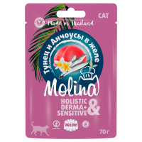 Molina Пауч для кошек Тунец и Анчоусы в желе, 70 г.