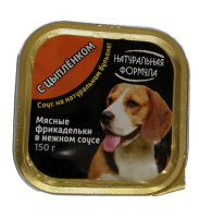 Натуральная Формула Мясные фрикадельки, консервы для собак, цыпленок, 150 г.