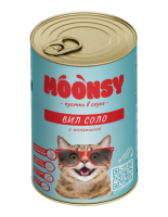 MOONSY Консервы для кошек "ВИЛ СОЛО" Кусочки в соусе с телятиной, 415 г.