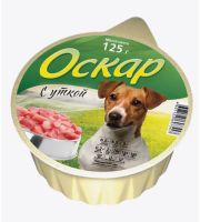 Оскар консервы мясные для собак с Уткой 125г