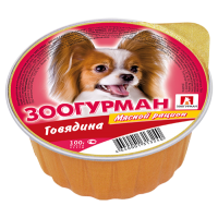 Мясной рацион консервы для собак, Мясной рацион говядина, 100 г.