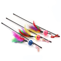 Удочка-дразнилка "Погремушка" с пером для кошек 50см