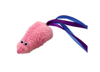GoSi Игрушка для Кошек "Мышь с кошачьей мятой, хвост ленточки" розовая