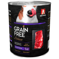 Мясной рацион Grain Free, консервы для собак, Телятина, 350 г.