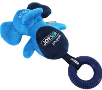 Игрушка для собак JOYSER Puppy Слоник с резиновым кольцом и пищалкой (S/M голубой, 21 см)