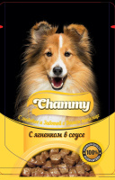 Chammy Влажный корм для собак, ягненок, кусочки в соусе, 85 г