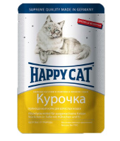 Happy Cat Пауч для кошек ломтики Курочки в соусе, 100 г.