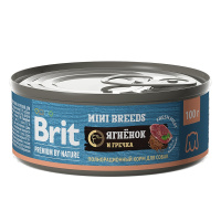 Brit Premium by Nature консервы с ягненком и гречкой для взрослых собак мелких пород, 100 г.