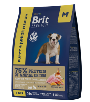 Brit Premium Dog Puppy and Junior Medium с курицей для щенков средних пород, [уценка] [уценка] (3 кг)