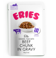 Петрик Паучи Pettric ERIES - Говядина с курицей и тунцом кусочки в соусе 85 гр