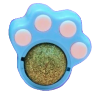 Лизун для кошек - вращающийся шарик на стену с кошачьей мятой в виде лапки, 30 гр., [Синий]