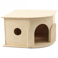 Триол Домик для морской свинки угловой деревянный, 360*300*180 мм.