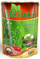 Herbax Корм для кошек аппетитный кролик с травами в соусе, 100 г.