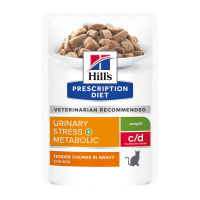 Hills Prescription Diet c/d Multicare Stress влажный диетический корм для взрослых кошек при стрессе, избыточном весе и проблемах мочеполовой системы, в паучах 85 г