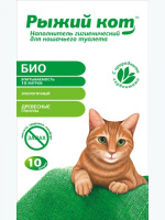 Рыжий кот БИО древесный наполнитель для кошек, 10 л.