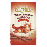 1365 Молина Колбаски для кошек 36гр утка