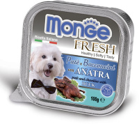 Monge Dog Fresh консервы для собак утка в паштете, 100 г.
