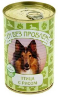 Ем без проблем консервы для собак, птица с рисом 410 г.