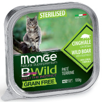 Monge Cat Bwild Graifree консервы из кабана с овощами для кошек 100г