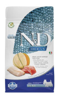 Farmina N&D Ocean Dog Salmon, Codfish & Cantaloupe Melon Adult Mini сухой беззерновой корм для взрослых собак мелких пород с лососем, треской и дыней (800 гр)