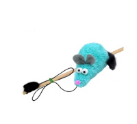 GoSi Игрушка для Собаки дразнилка Мышка L Голубая с хвостом из нат. Норки