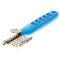 Колтунорез боковой "мини" 8 лезвий загнутый [синяя ручка] Пет-лайн