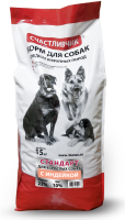 Счастливчик корм д/собак СТАНДАРТ с индейкой (15 кг)
