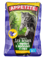 Appetite Влажный корм для кошек индейка/перепелка, 85 г. [уценка]