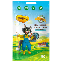 Мнямс Лакомство для кошек «хрустящие подушечки» с паштетом из индейки линии Кот Федор "Фермерская Ярмарка" 50 г. [32047]