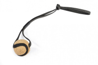 Камон Игрушка Мяч джутовый для дрессировки собак с длинной тросовой ручкой