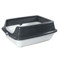 Gamma Туалет для кошек прямоугольный с высоким бортом "Пушок", серый, 455*350*190 мм. (серый)