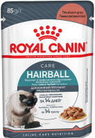 Royal Canin HAIRBALL CARE для взрослых кошек для вывода шерсти в соусе пауч (85 гр)